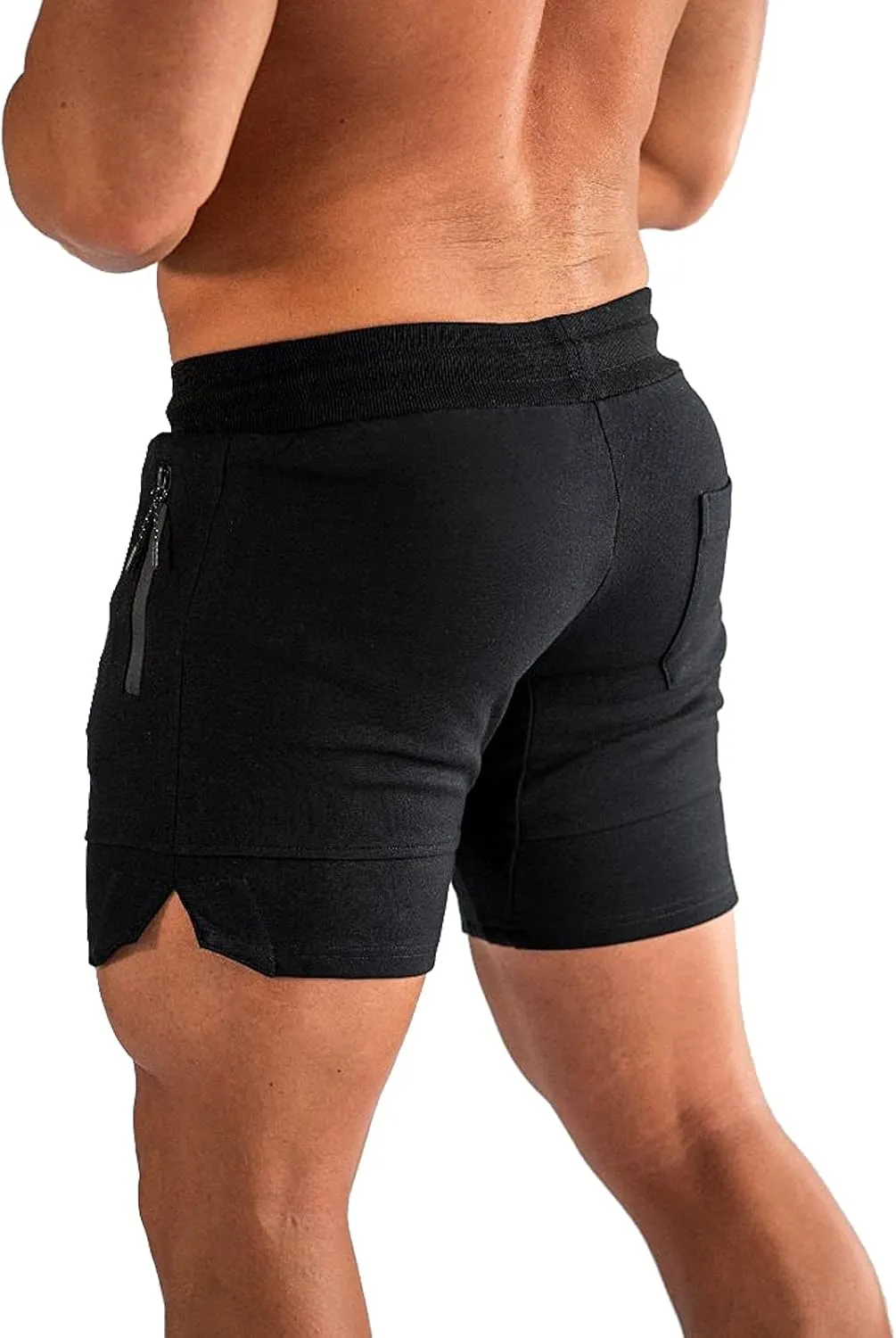 BUXKR Mens Workout Shorts 5 Inch Quick Dry Gym Shorts for Men Athletic Running Shorts with Zipper Pockets