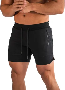 BUXKR Mens Workout Shorts 5 Inch Quick Dry Gym Shorts for Men Athletic Running Shorts with Zipper Pockets