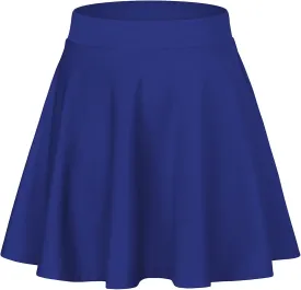 Century Star Women's Stretchy Flared Pleated Skater Skirt Tennis School Uniforms A Line Mini Short Skirt