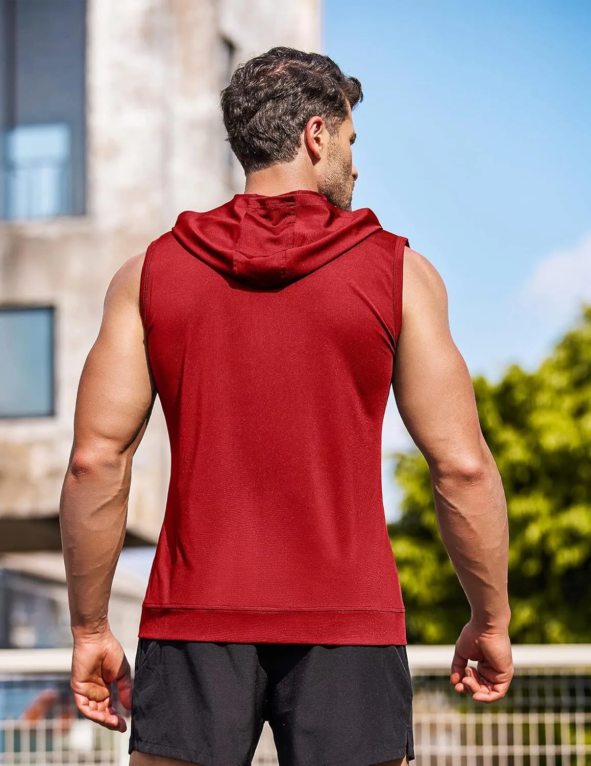 COOFANDY Men's Workout Hooded Tank Tops Zip Up Sleeveless Hoodie Bodybuilding Fitness Gym Muscle Cut Off T Shirt