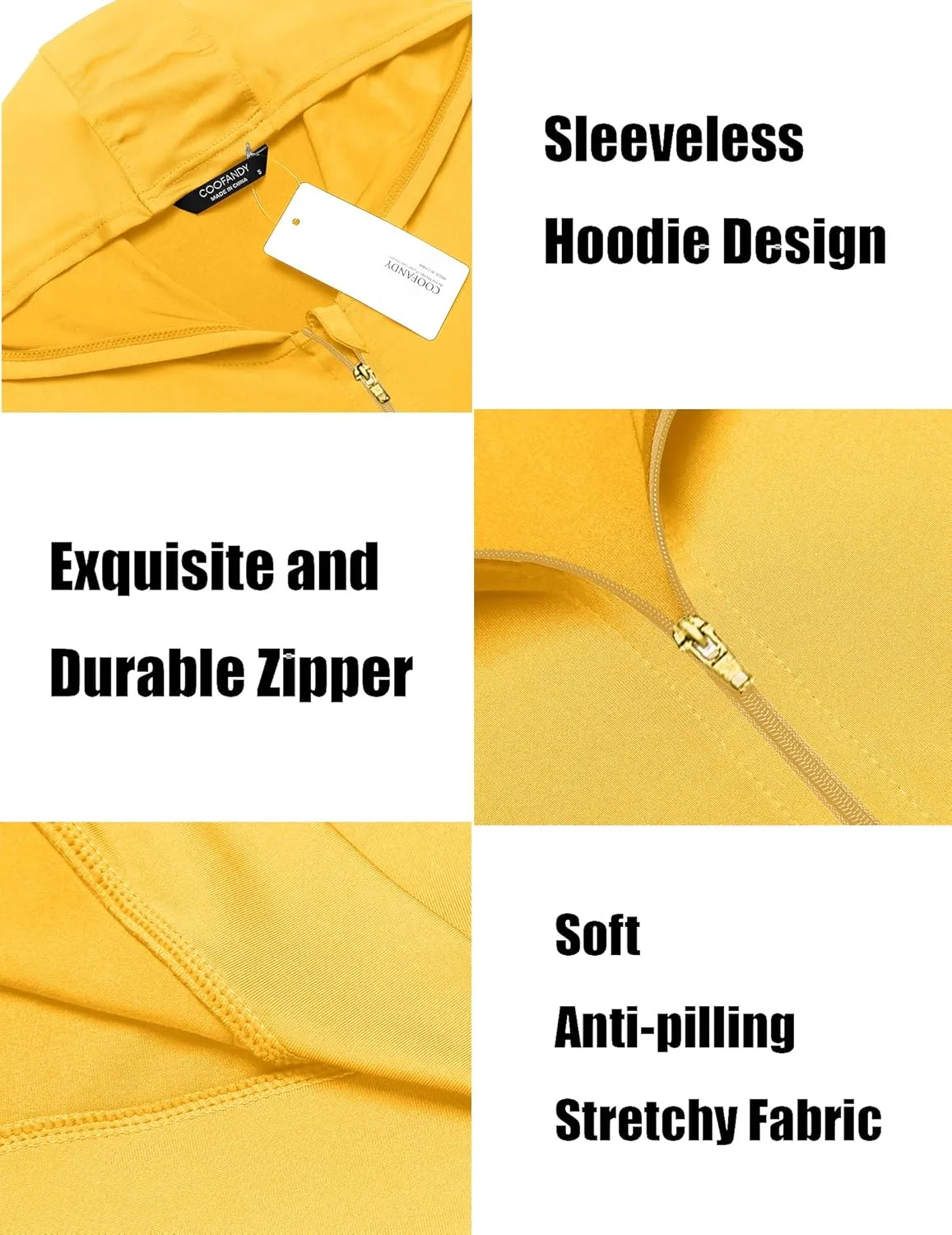 COOFANDY Men's Workout Hooded Tank Tops Zip Up Sleeveless Hoodie Bodybuilding Fitness Gym Muscle Cut Off T Shirt