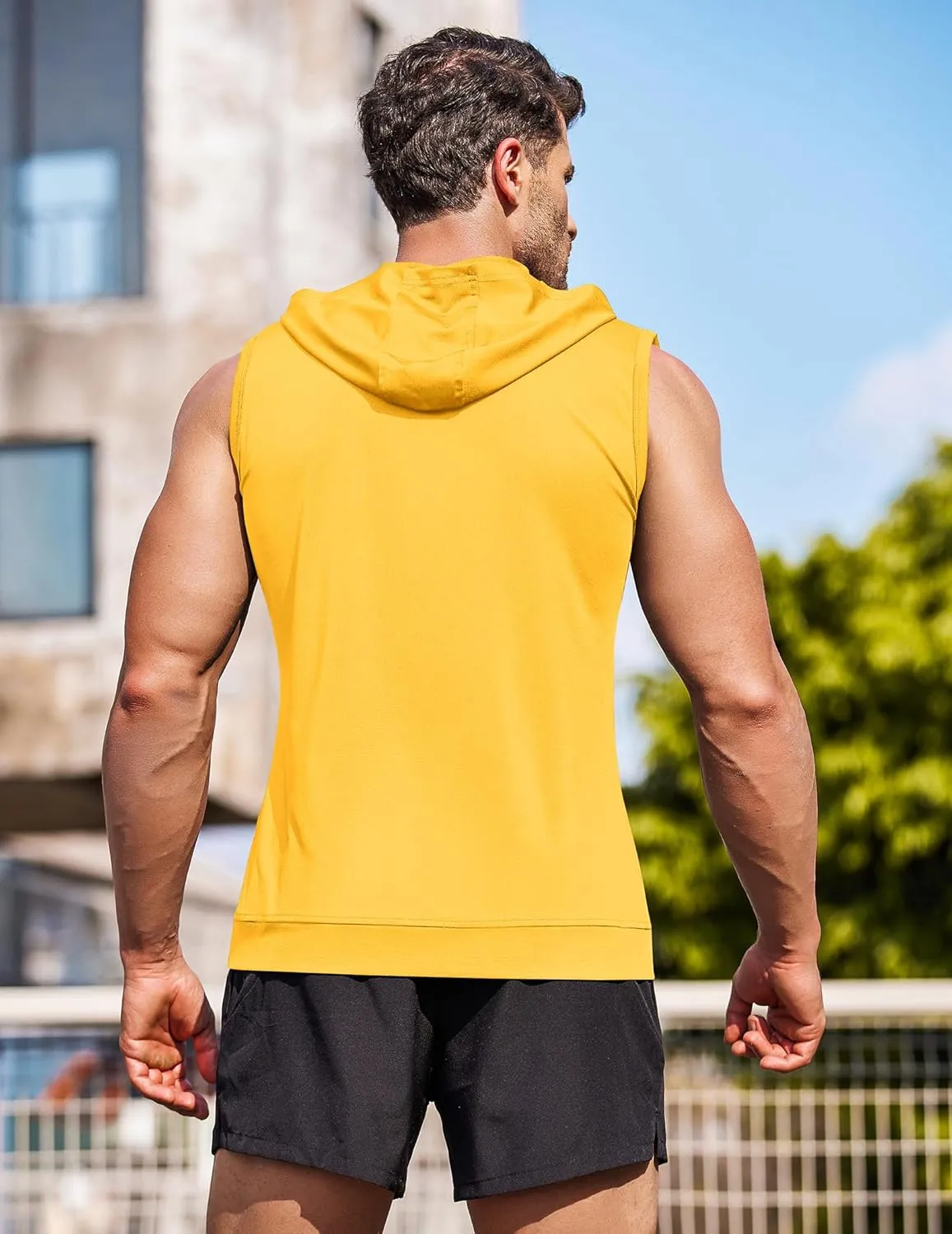 COOFANDY Men's Workout Hooded Tank Tops Zip Up Sleeveless Hoodie Bodybuilding Fitness Gym Muscle Cut Off T Shirt