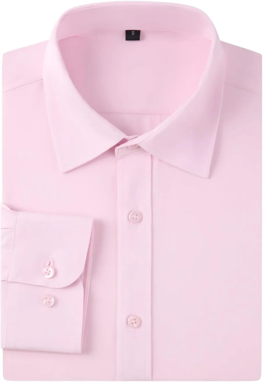 Dress Shirts for Men's Long Sleeve Button Down Shirt Slim Fit Business Formal Stretch Shirt