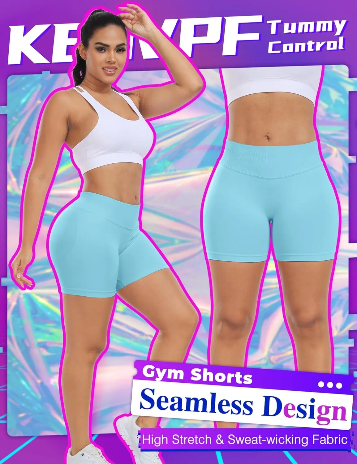 Impact Gym Shorts Women 4.5" Workout Shorts Scrunch Butt Lifting Seamless Booty Shorts Yoga Shorts Biker Shorts