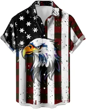 Mens Button Down Short Sleeve Shirt Shirt Collar Abstract Printed Shirts Casual Beach Tops
