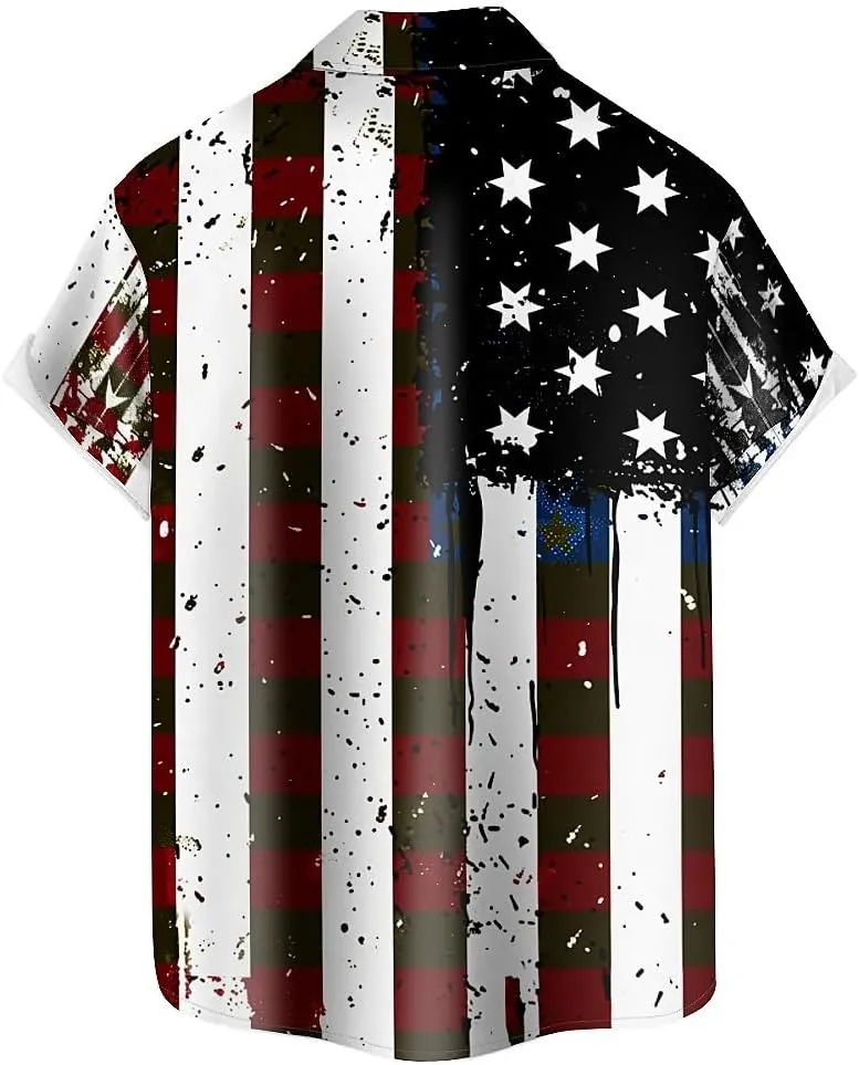 Mens Button Down Short Sleeve Shirt Shirt Collar Abstract Printed Shirts Casual Beach Tops