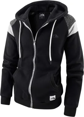 Men's Full Zip Fleece Hoodie zippered Color Block hooded slim Fit Long Sleeve Lightweight Sweatshirt