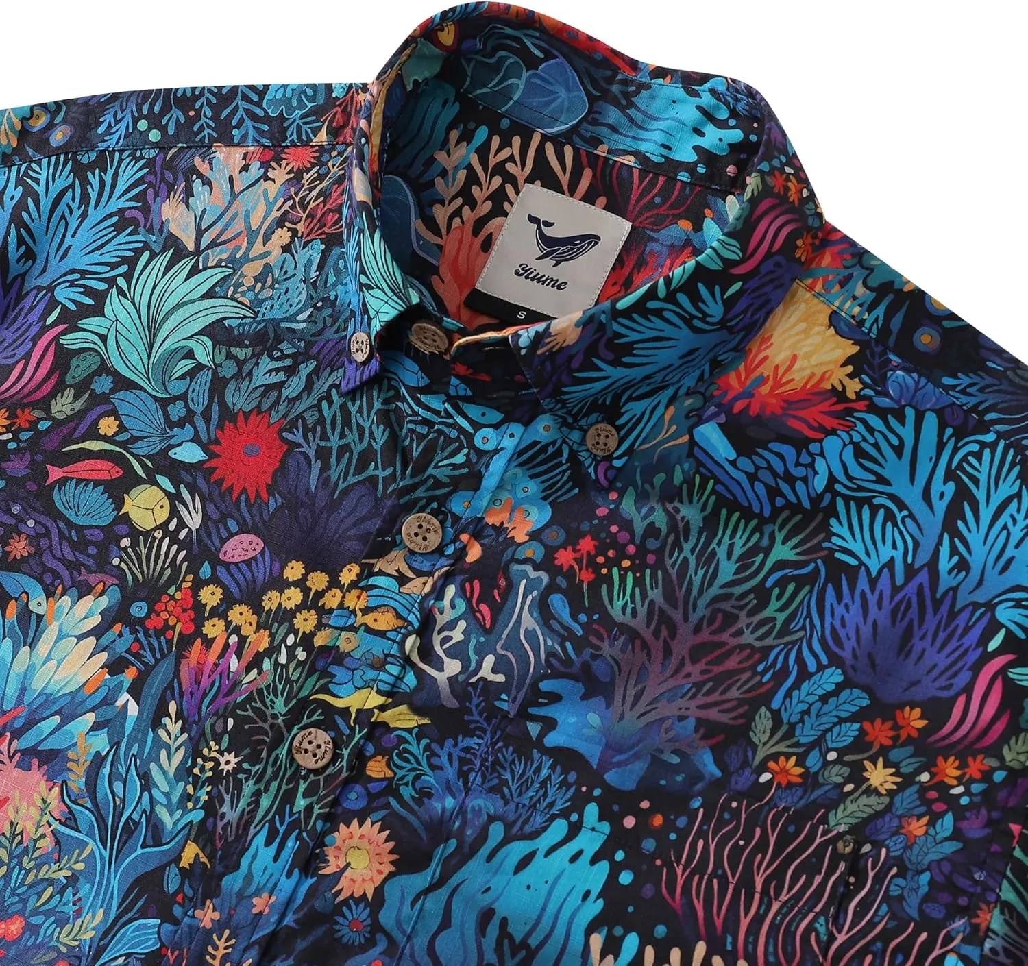 Mens Hawaiian Shirt Cotton Casual Button-Down Summer Beach Shirt Short Sleeve Aloha Shirt Tropical Shirts for Vacation