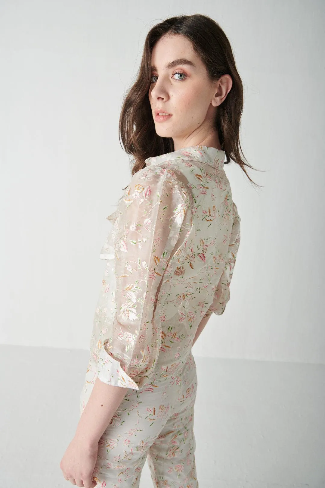 Printed Ruffle Shirt