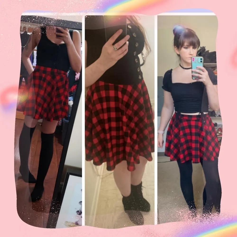 PUKAVT Women's Basic Casual Skirts A-Line Mini Flared Stretchy Skater Party Skirt