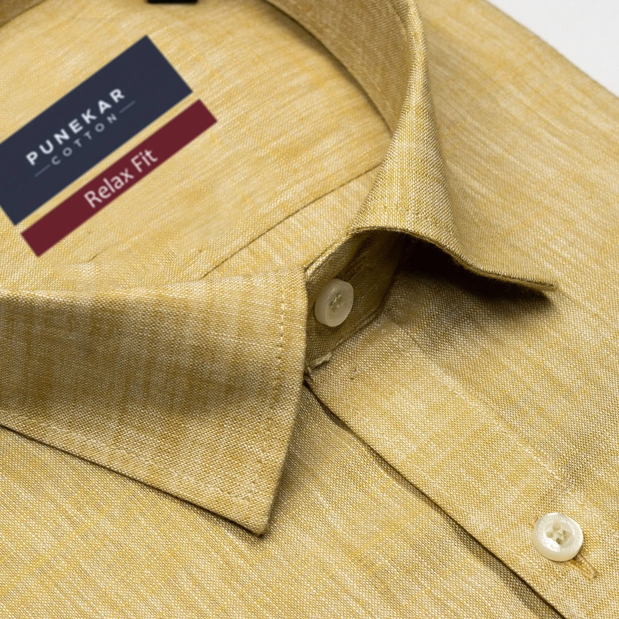 Sand Color Poly Cotton Shirt For Men