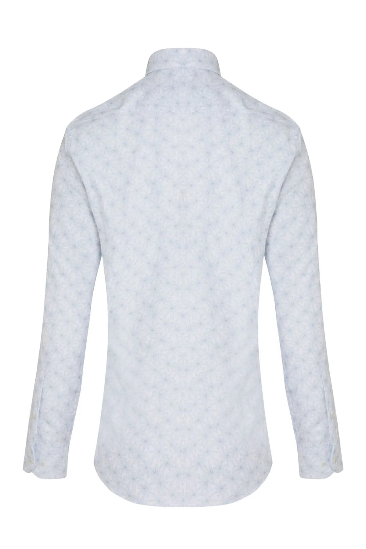 Slim Fit Long Sleeve Printed 100% Cotton Mint Casual Shirt