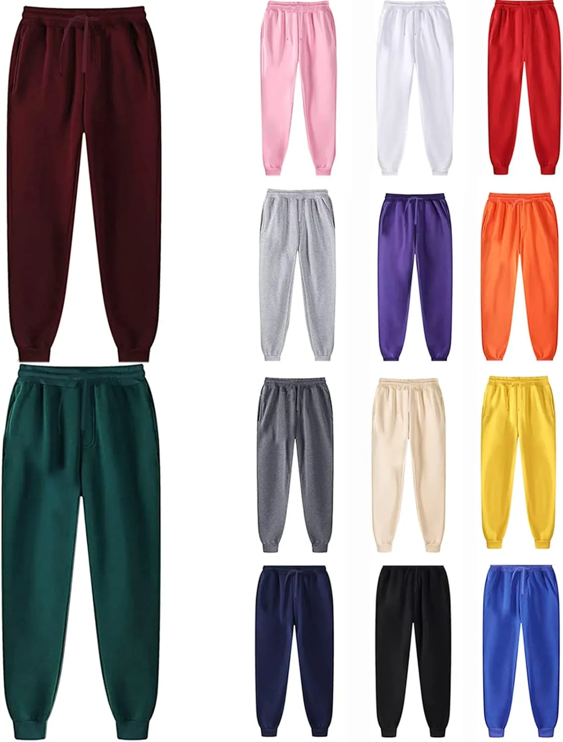 Sweatpants for Men Joggers, Mens Casual Sweatpants with Pockets Stretch Waist Tapered Trousers Athletic Outdoor Pants