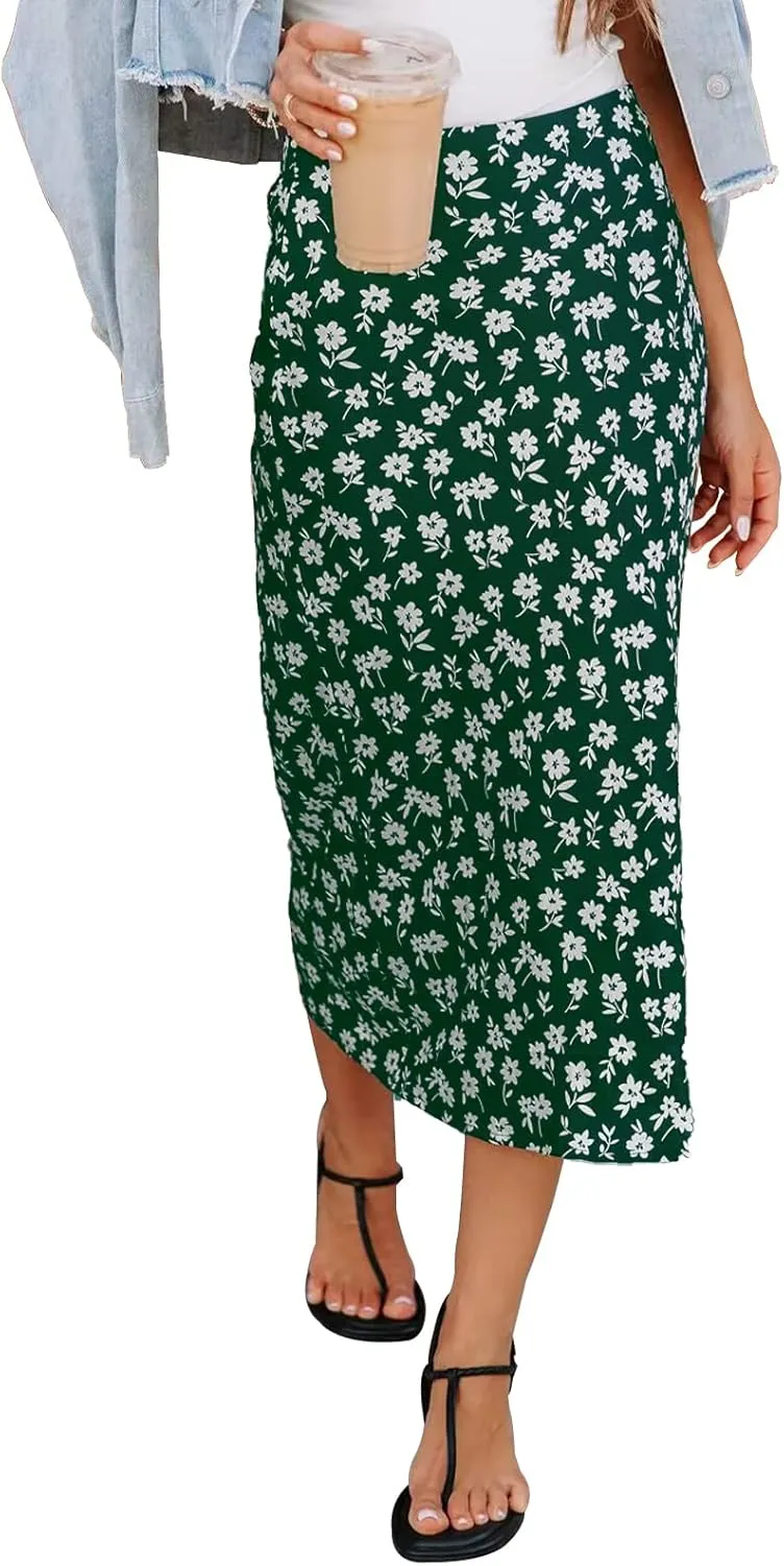 Womens A-line Pleated Corduroy Skater Skirts for Women with Pocket