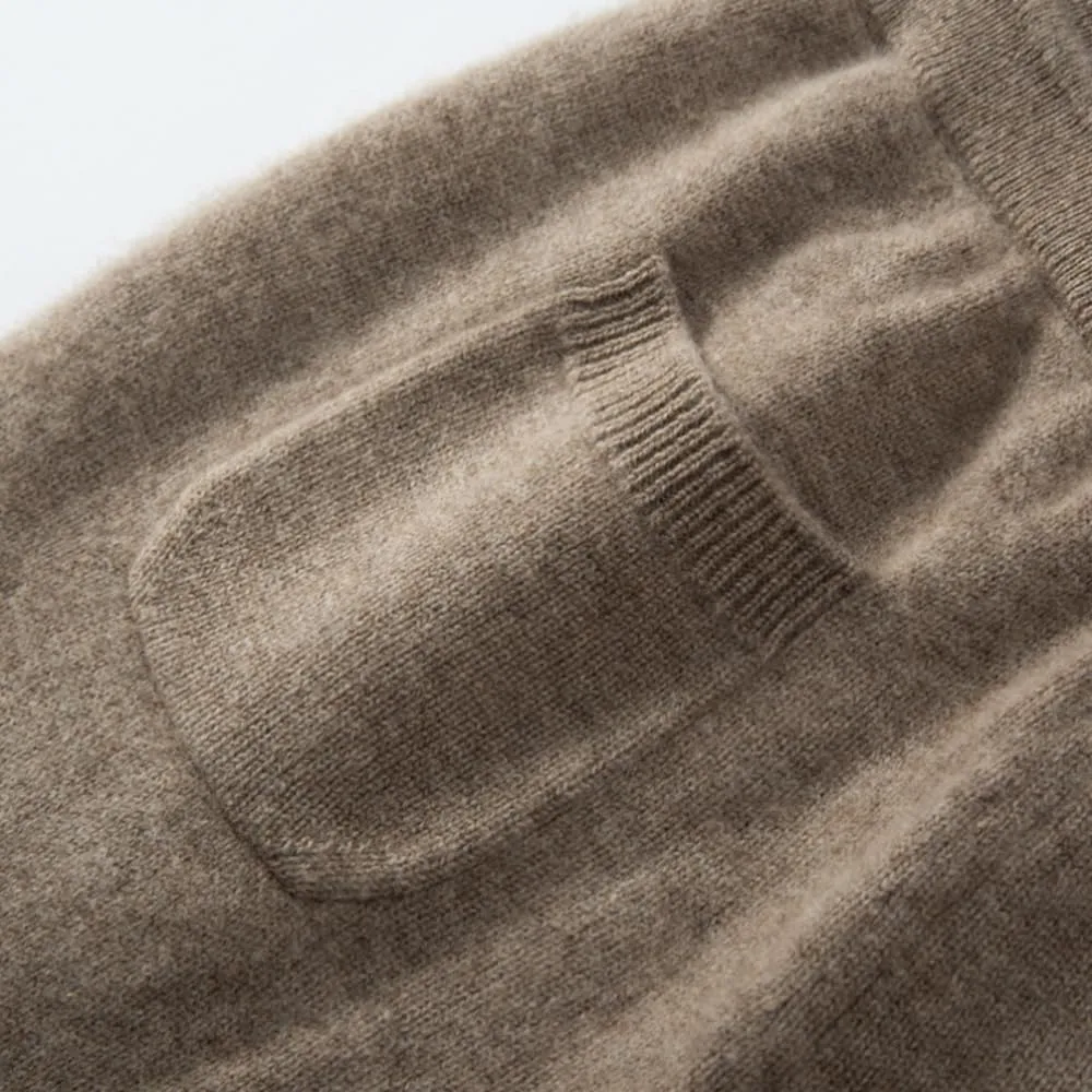 Women's Cashmere and Wool Blend Casual Knit Long Sleeve Thickening Type Hoodie Sweater and Pants Set, 2 Pieces,