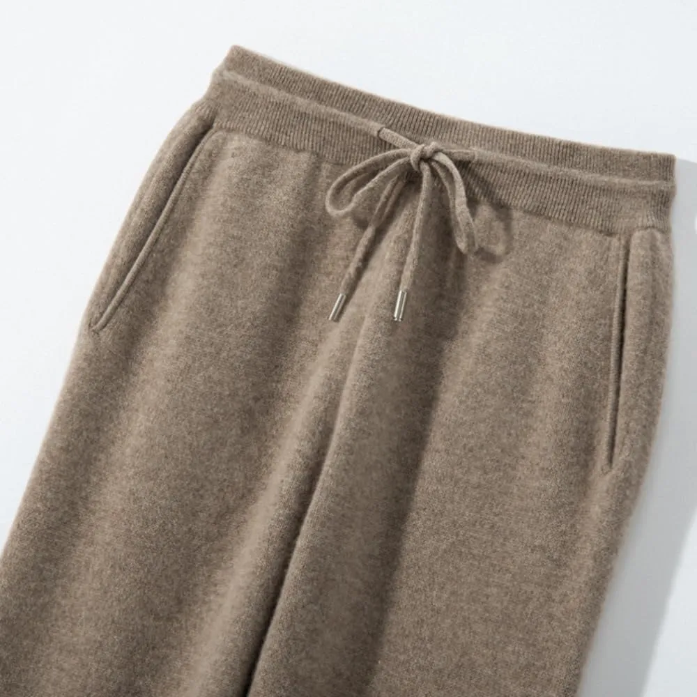 Women's Cashmere and Wool Blend Casual Knit Long Sleeve Thickening Type Hoodie Sweater and Pants Set, 2 Pieces,
