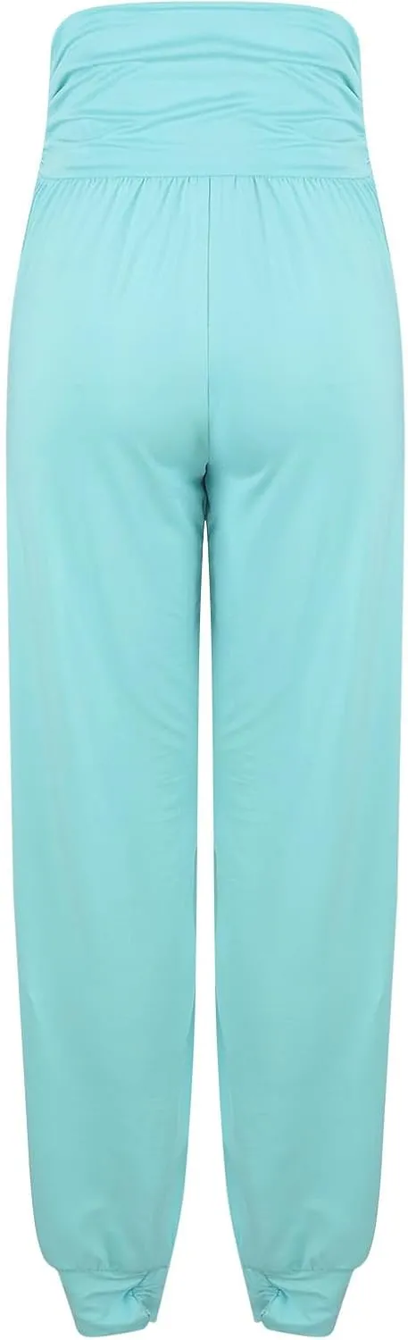 Women's Solid Color Jogger Pants Lightweight Elastic Waisted Pleated Pants with Pocket Running Casual Outdoor Pants