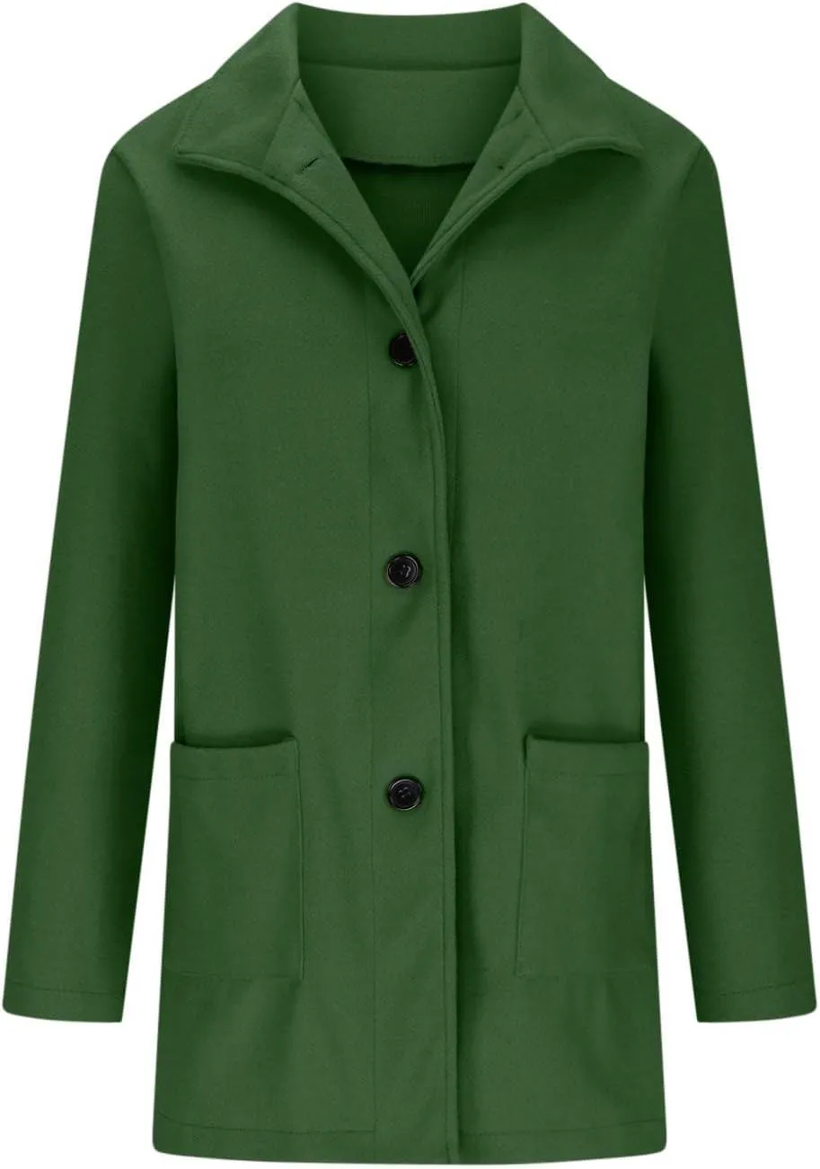 Wool Coat for Women Plus Size Thicken Pea Coats Stand Collar Single Breasted Trench Coat 2024 Fashion Winter Jackets