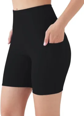 YOGAFREE Biker Shorts for Women High Waist Yoga Shorts with Pockets Stretch Tummy Control Workout Athletic Running Shorts